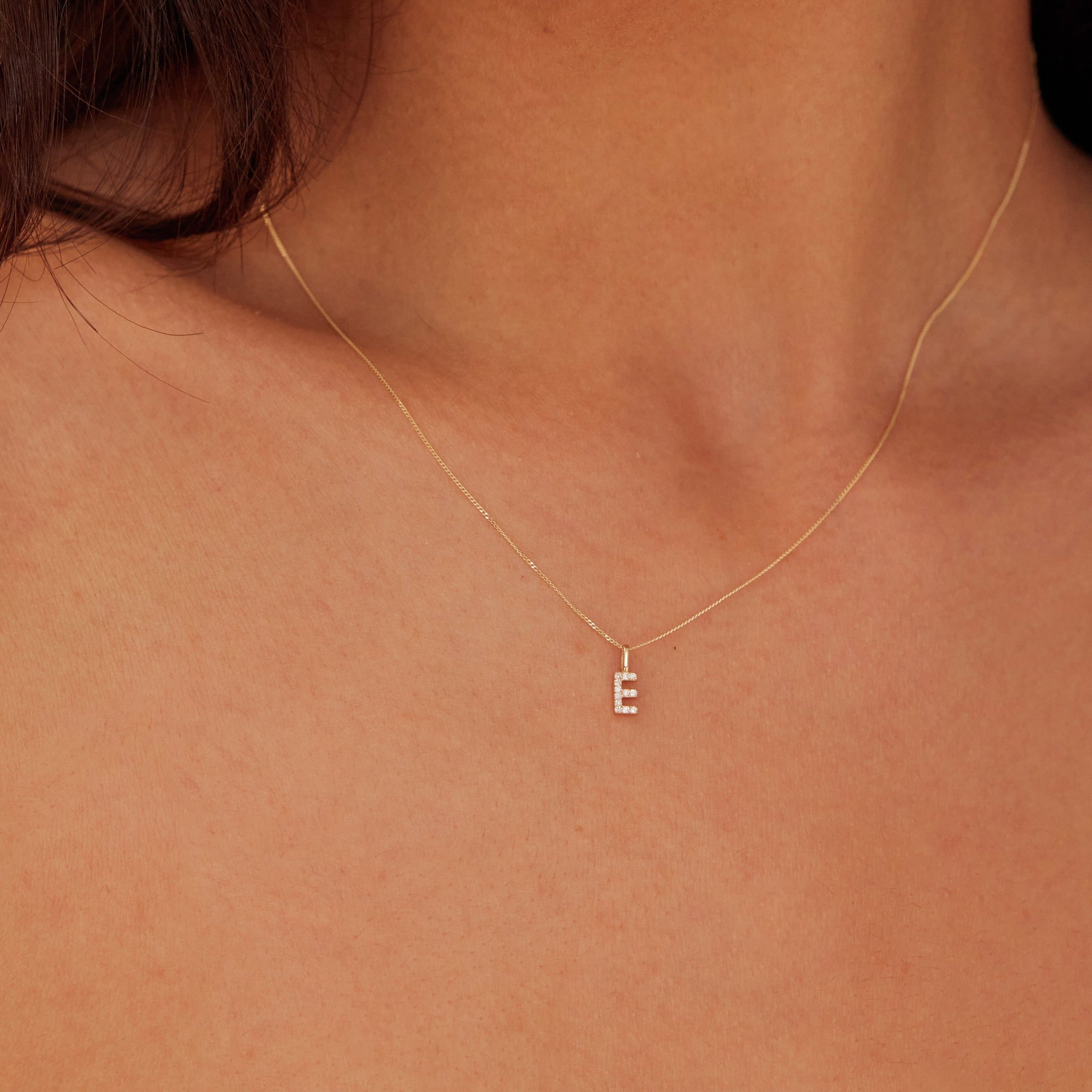 Solid Gold Genuine Diamond Individual Initial Charm