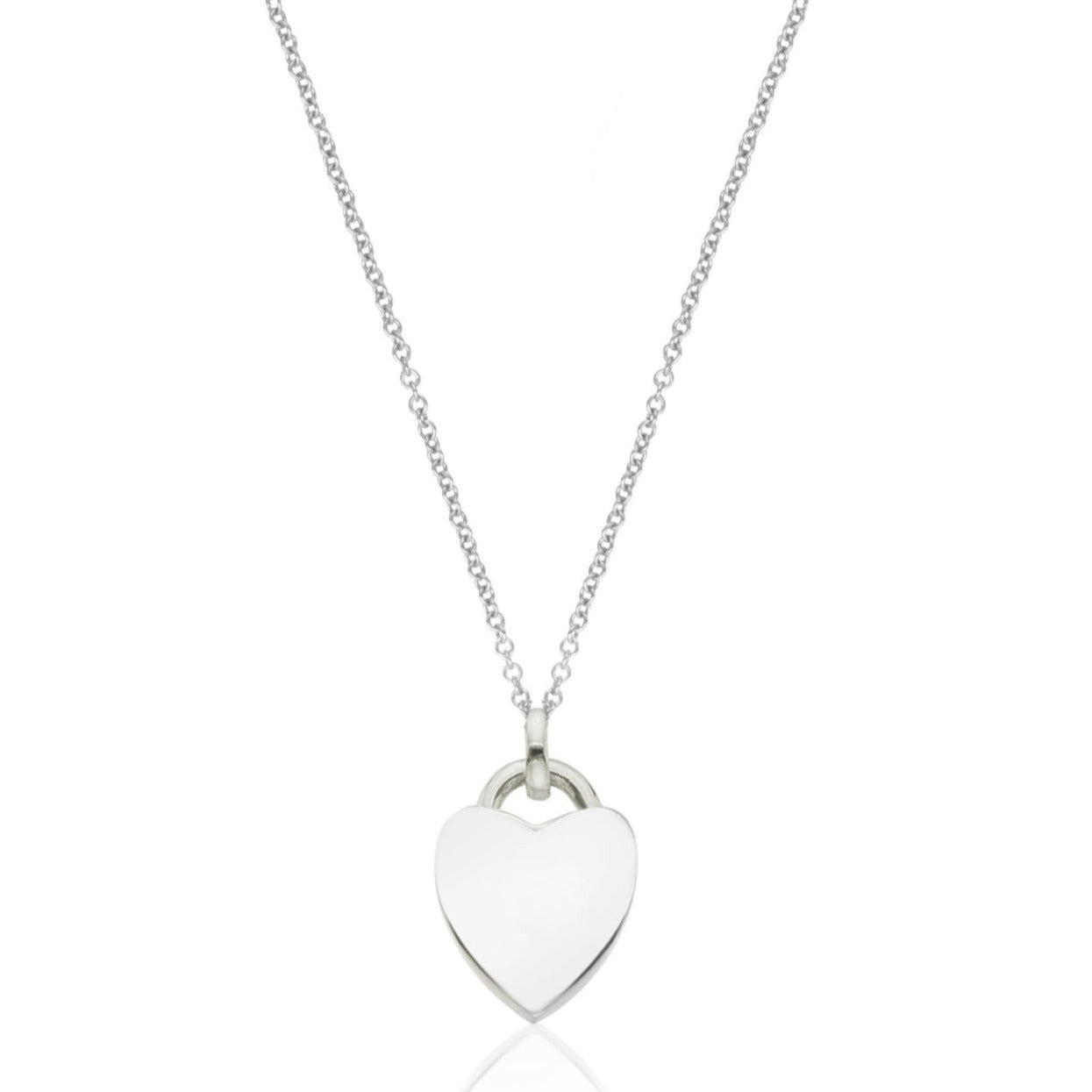 Silver Heart Engraved Necklace