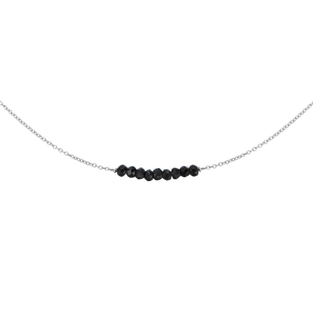 Solid White Gold Spinel Gemstone Cluster Choker