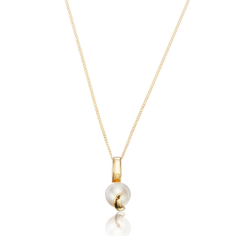 Solid Gold Pearl Necklace