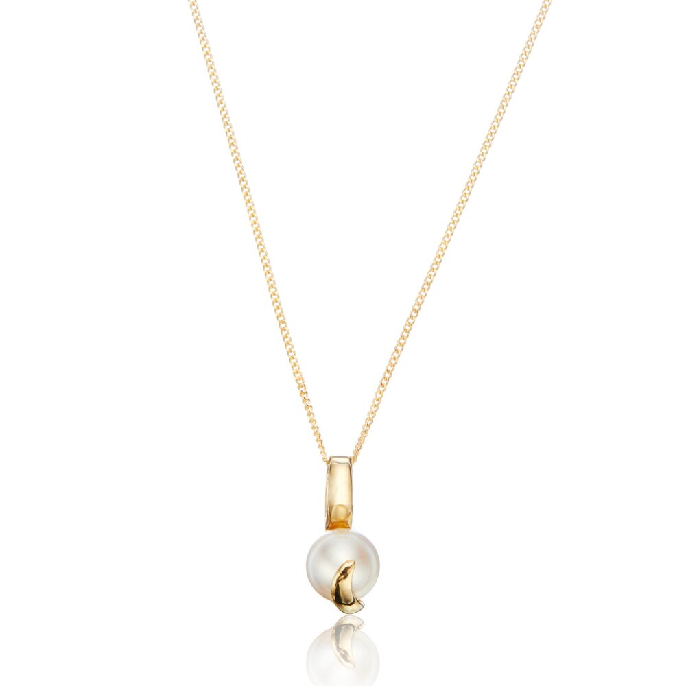 Solid Gold Pearl Necklace