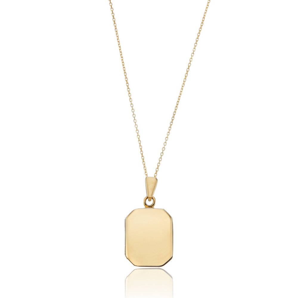 Gold square 2024 locket necklace