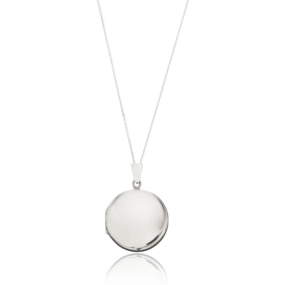 Round silver store locket