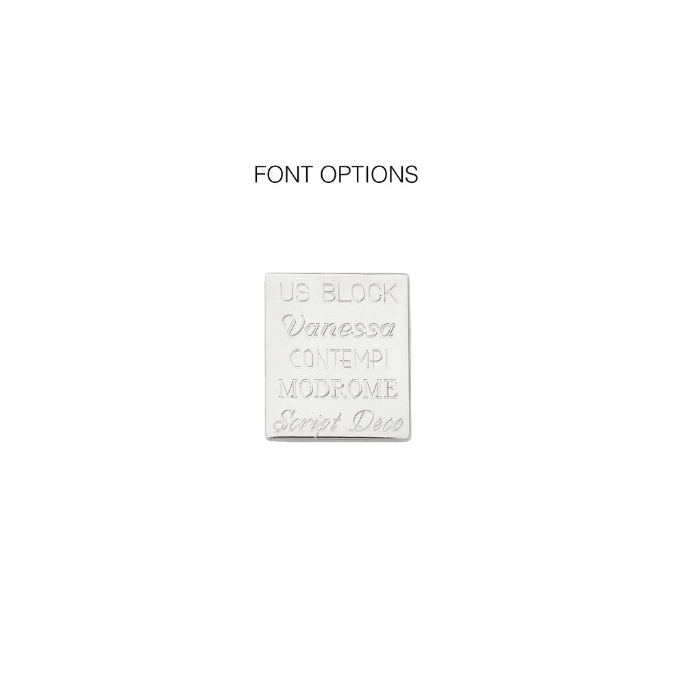 Font names written in their font on a silver block with the title 'FONT OPTIONS'