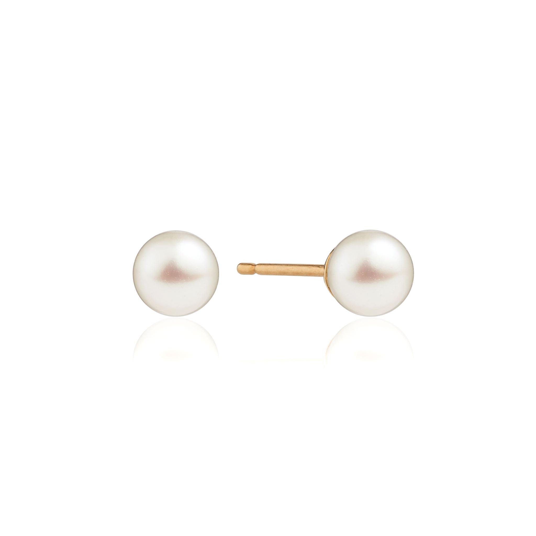 Solid Gold Single Pearl Stud Earring