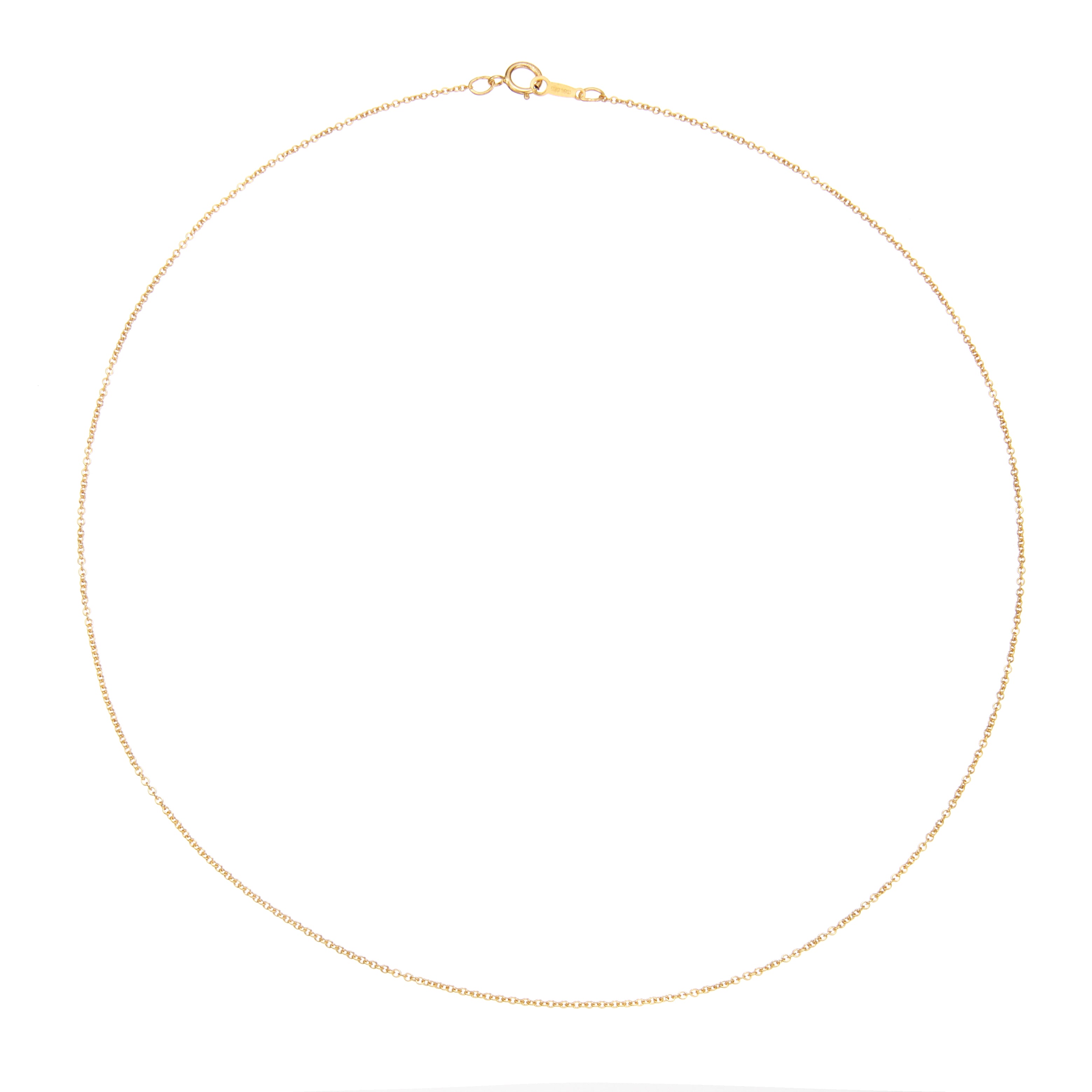 Gold plain chain on a white background