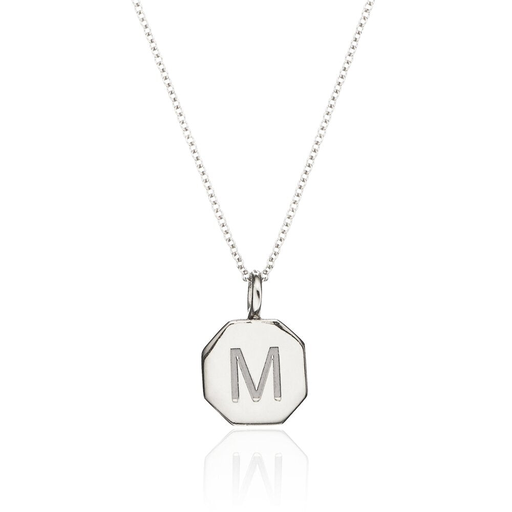 Silver Personalised Hexagon Necklace