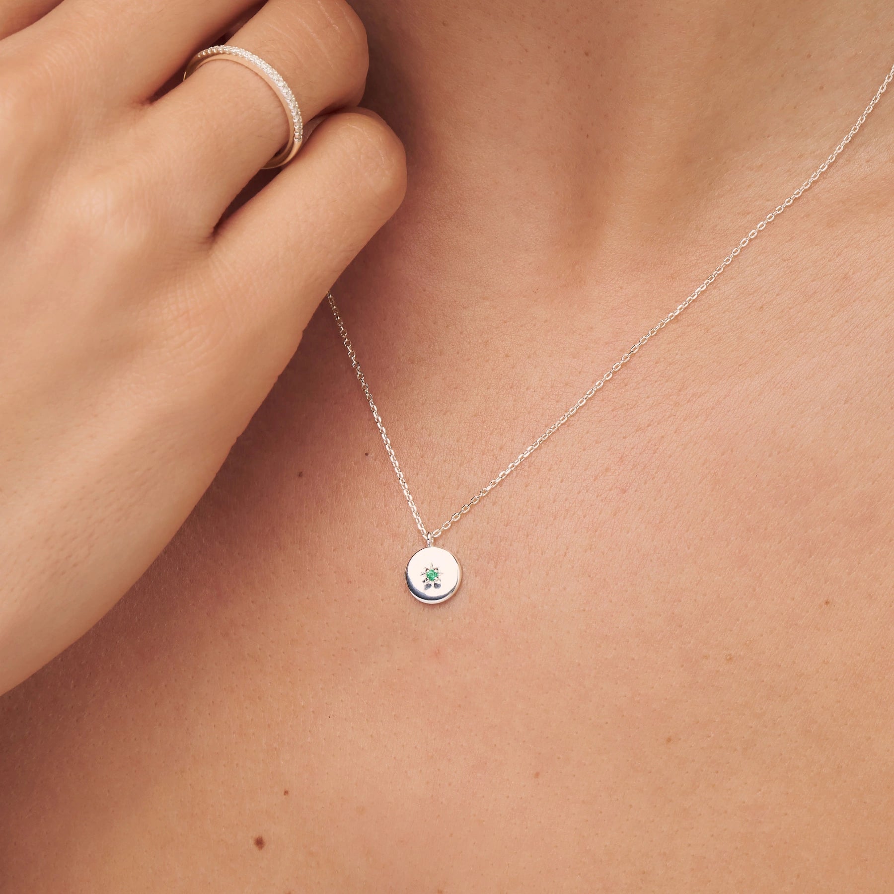 Silver Small Coin Star Necklace