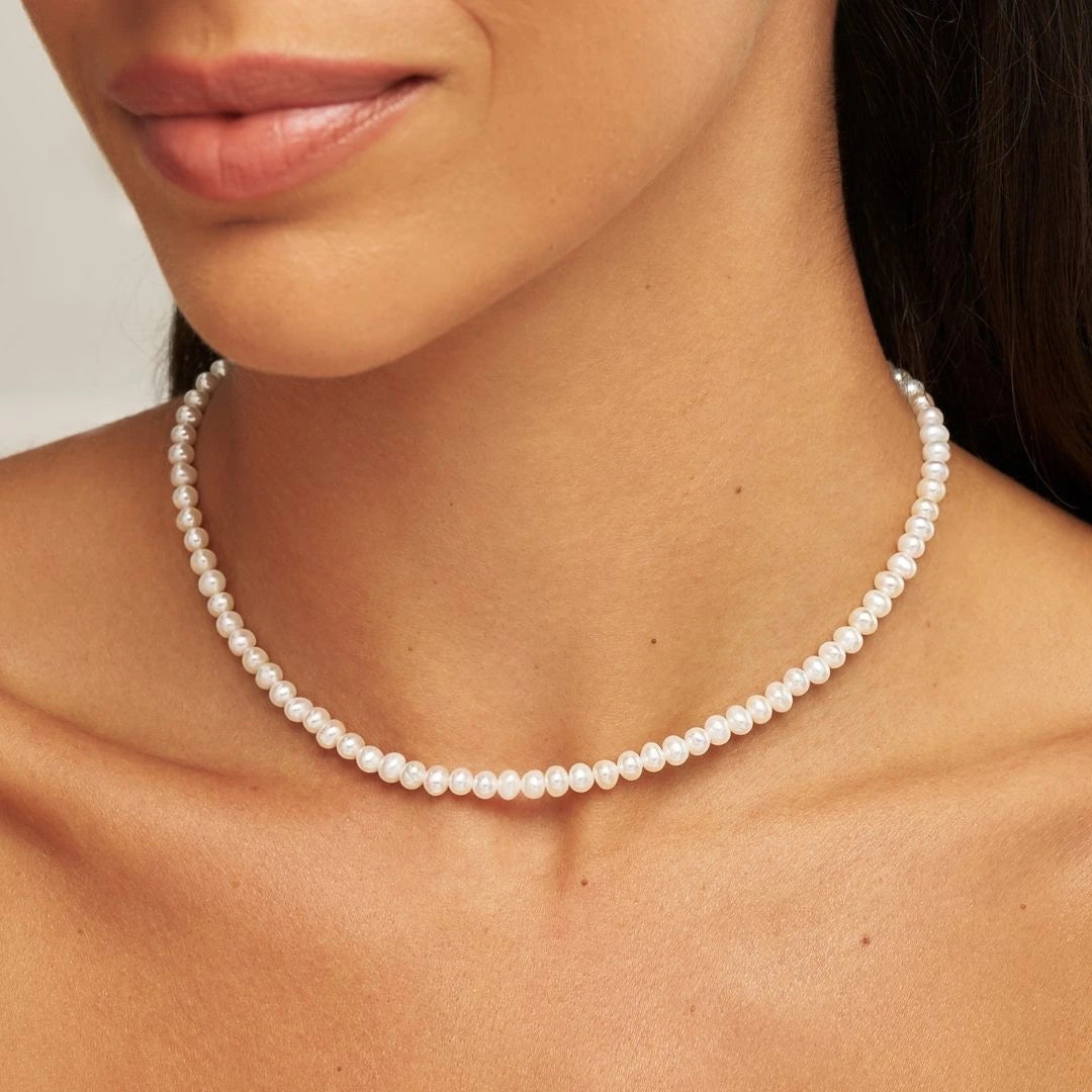 Silver Pearl Choker