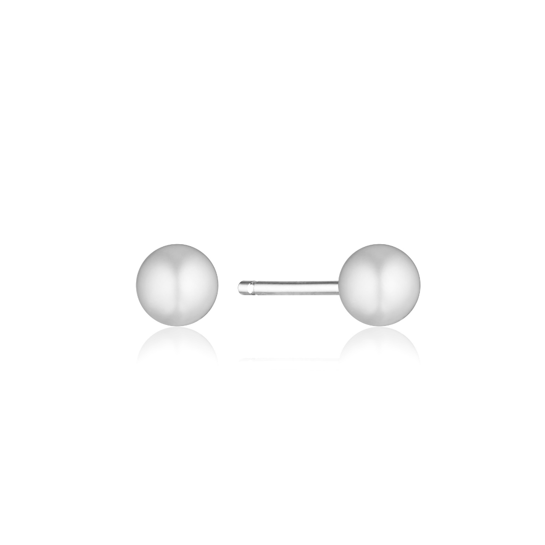 Silver Tiny Pearl Stud Earrings