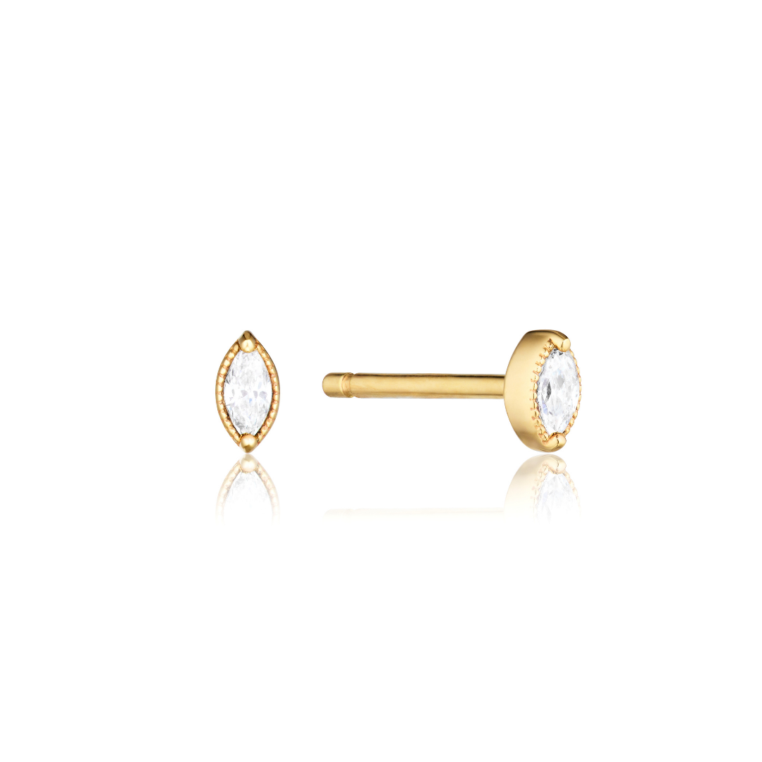 Gold Tiny Teardrop Stud Earrings