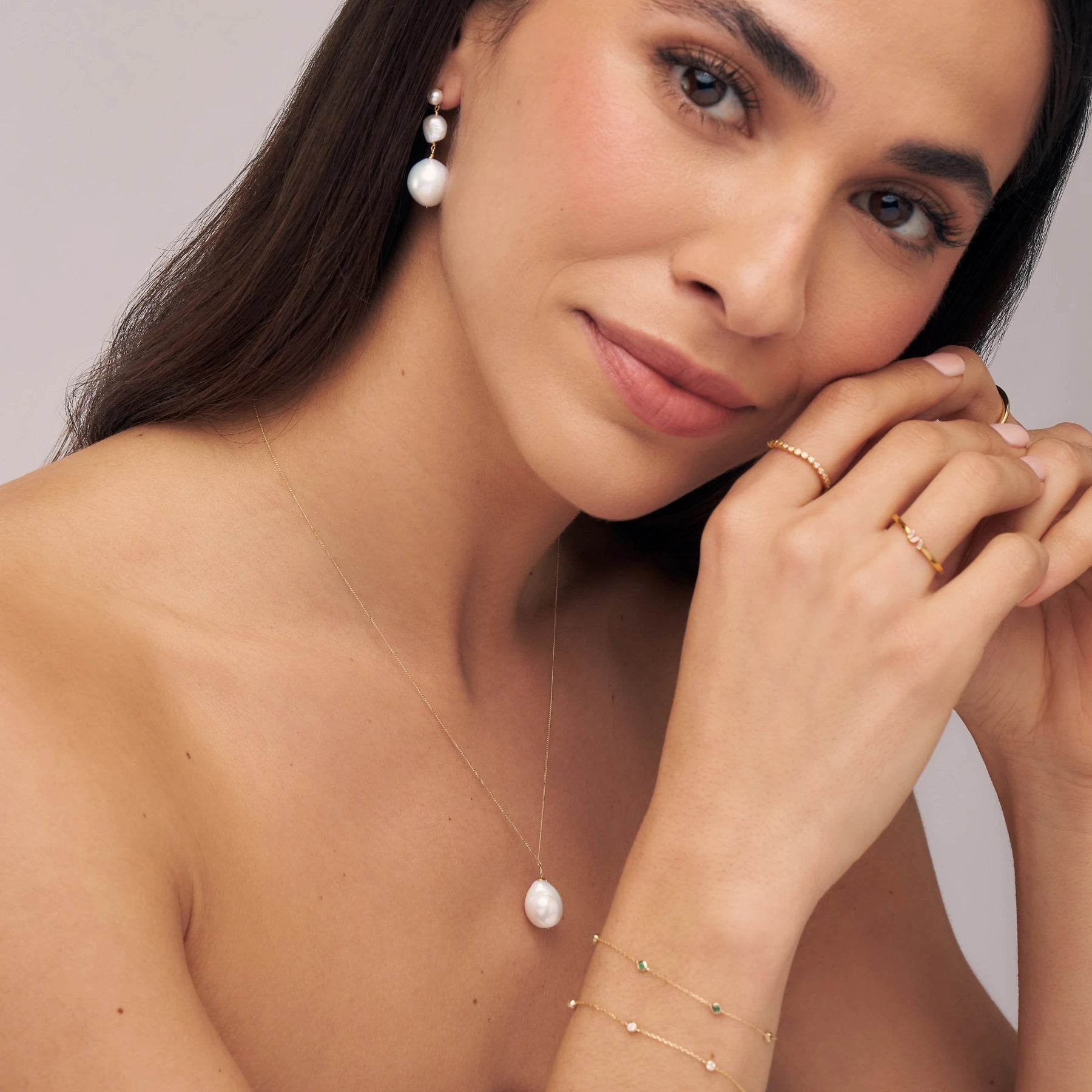 Gold Extra Large Baroque Pearl Necklace