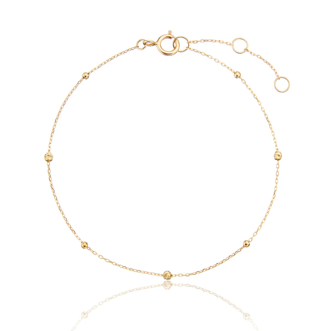 Gold Beaded Chain Bracelet