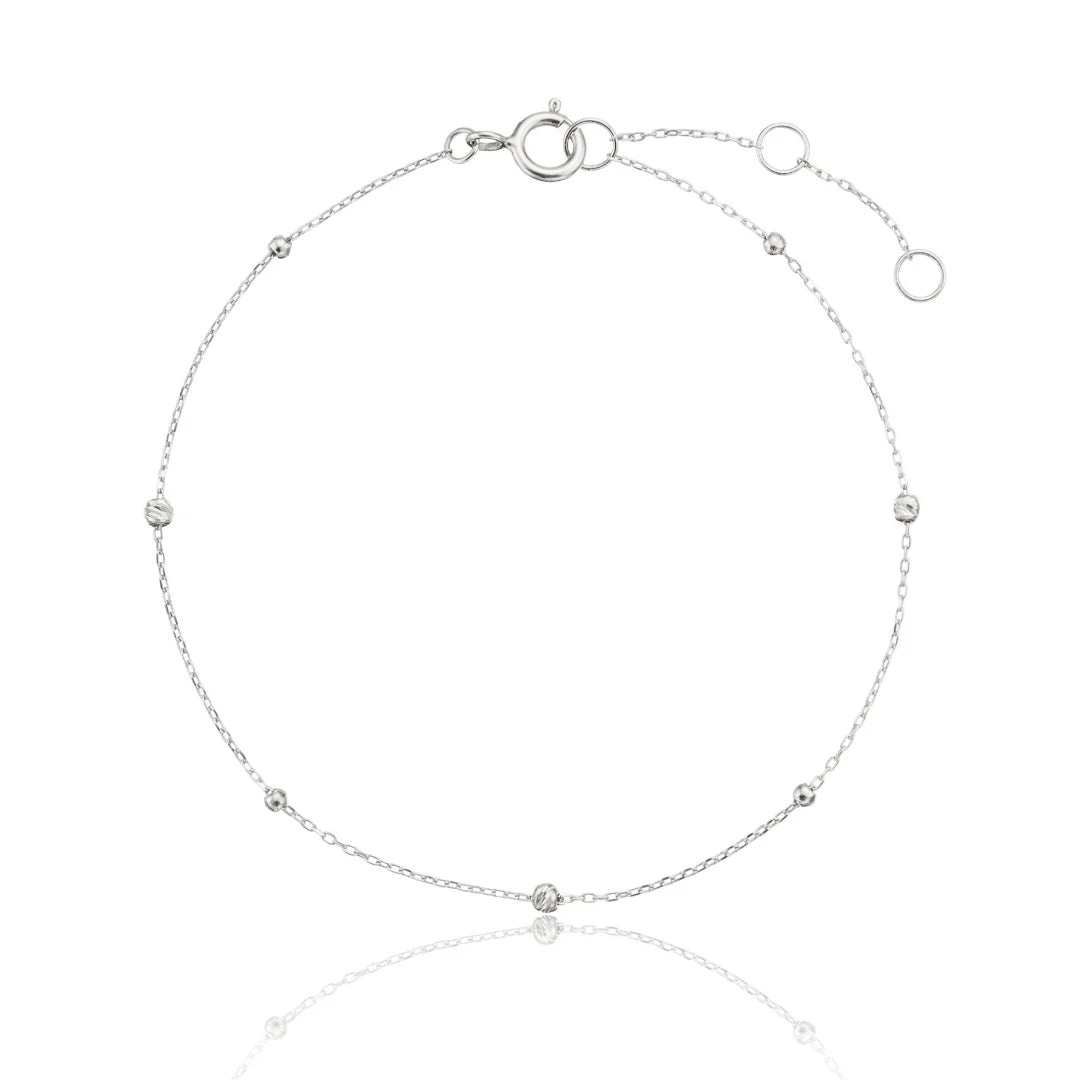 Silver Beaded Chain Bracelet