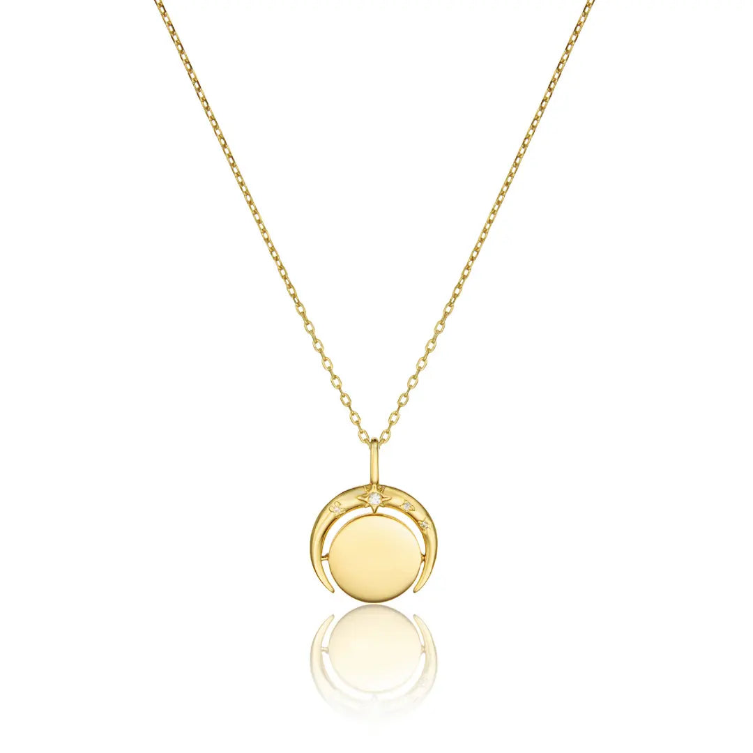 Gold Star Spinning Disc Necklace