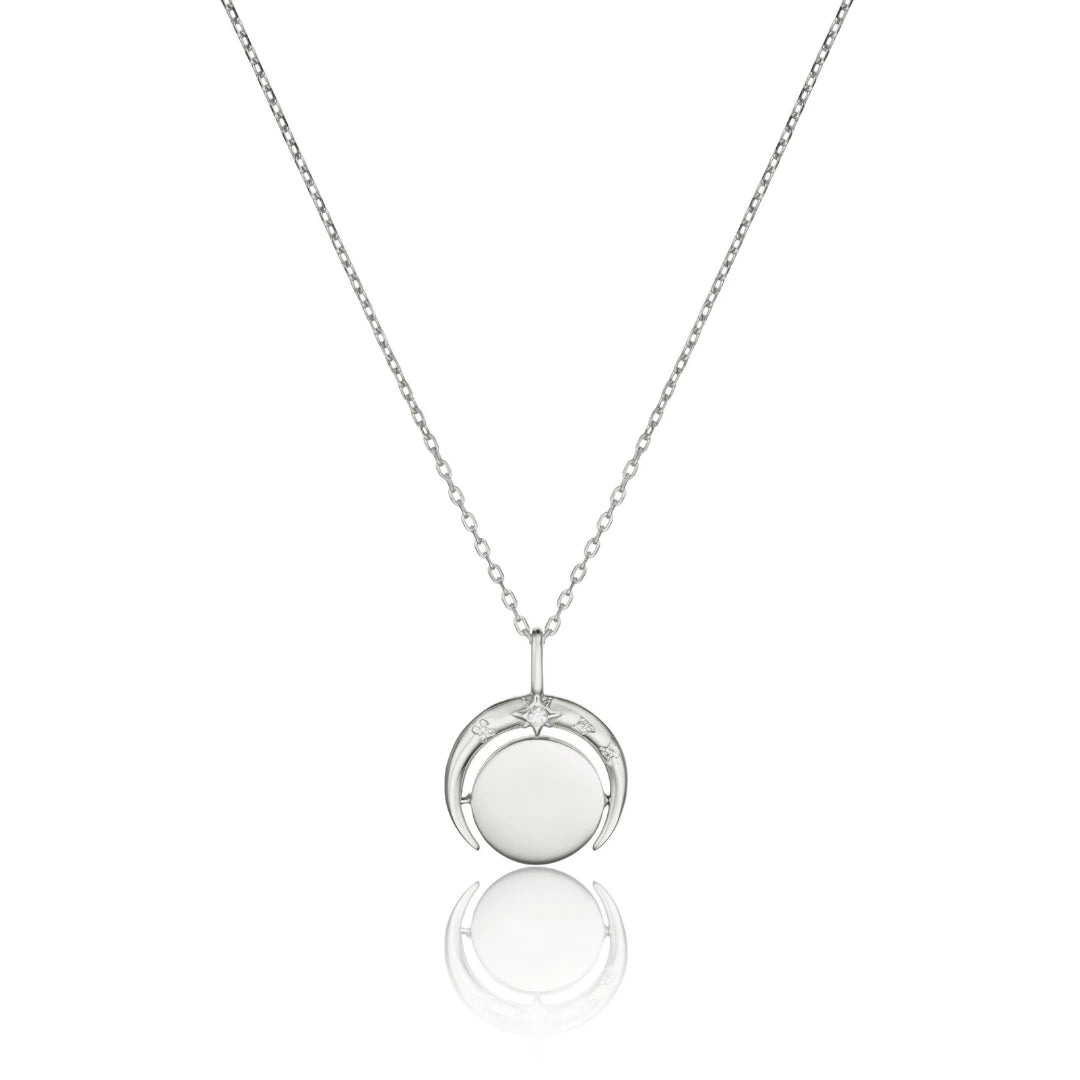 Silver Star Spinning Disc Necklace