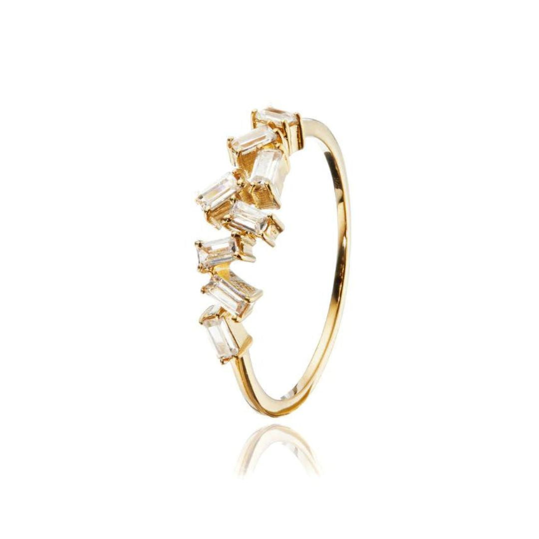 Gold Diamond Style Baguette Ring