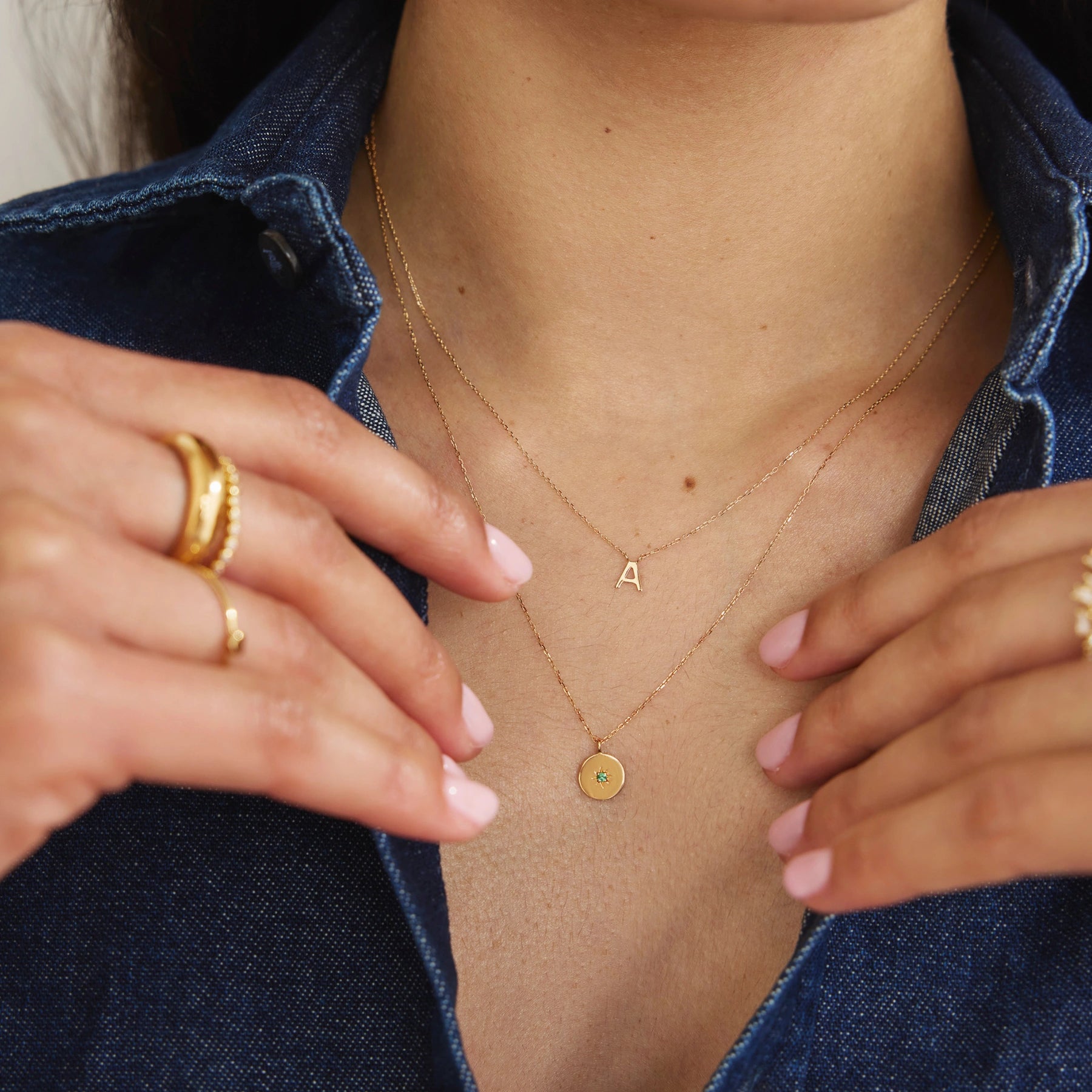Silver Small Coin Star Necklace