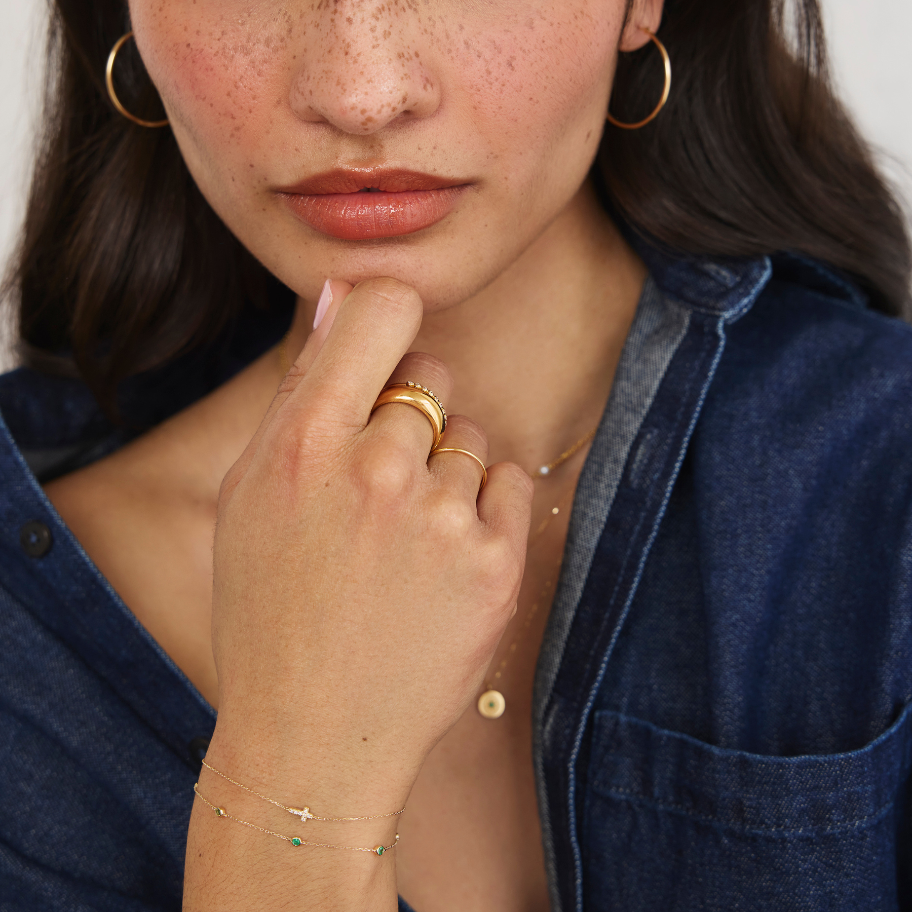Solid Gold Genuine Diamond Tiny Cross Bracelet