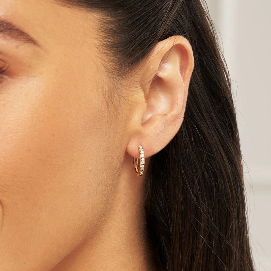 Gold Diamond Style Large Hoop Earrings