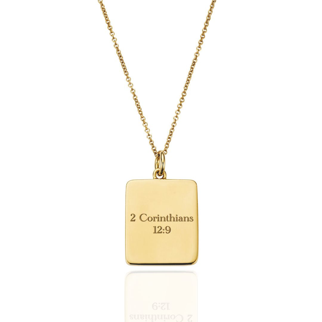 Gold Personalised Scripture Pendant Necklace