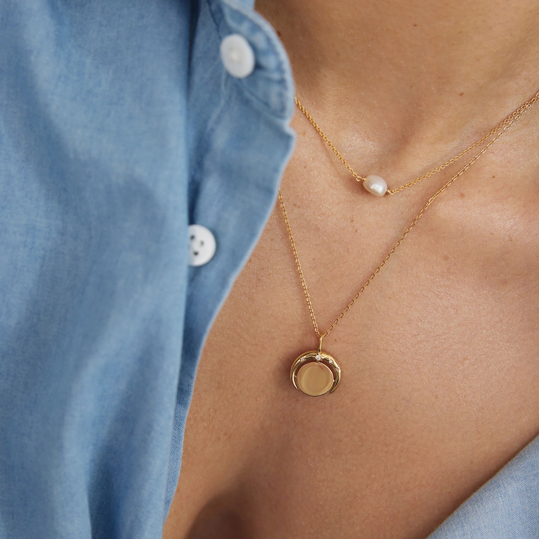 Silver Star Spinning Disc Necklace