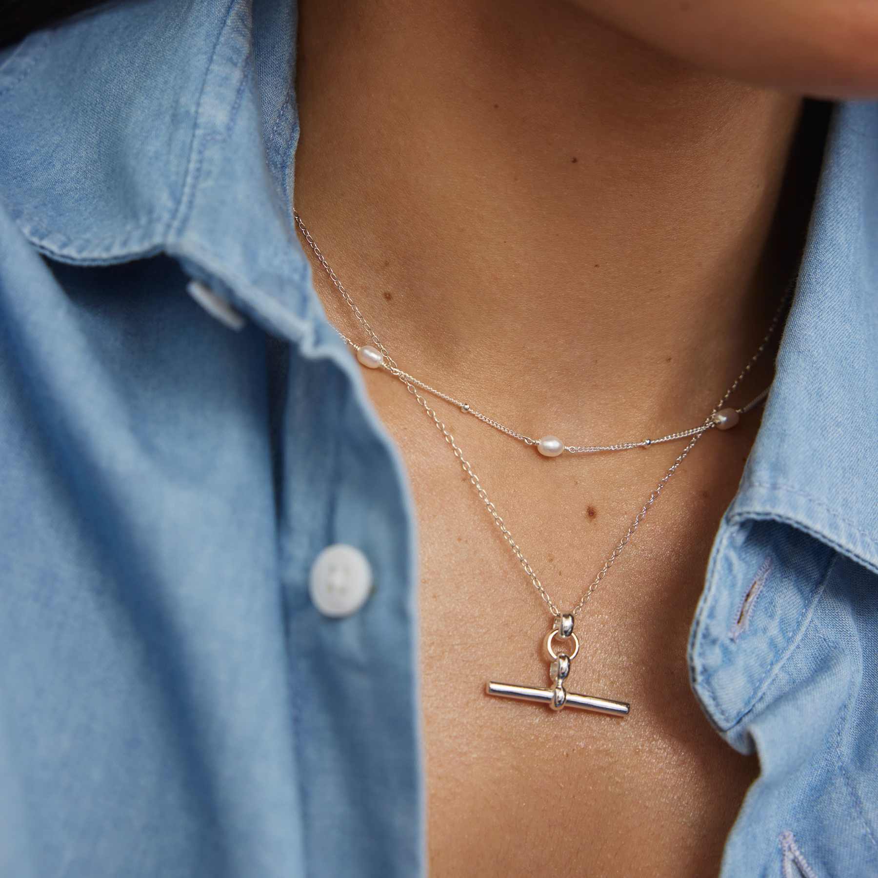 Silver Seed Pearl Satellite Choker