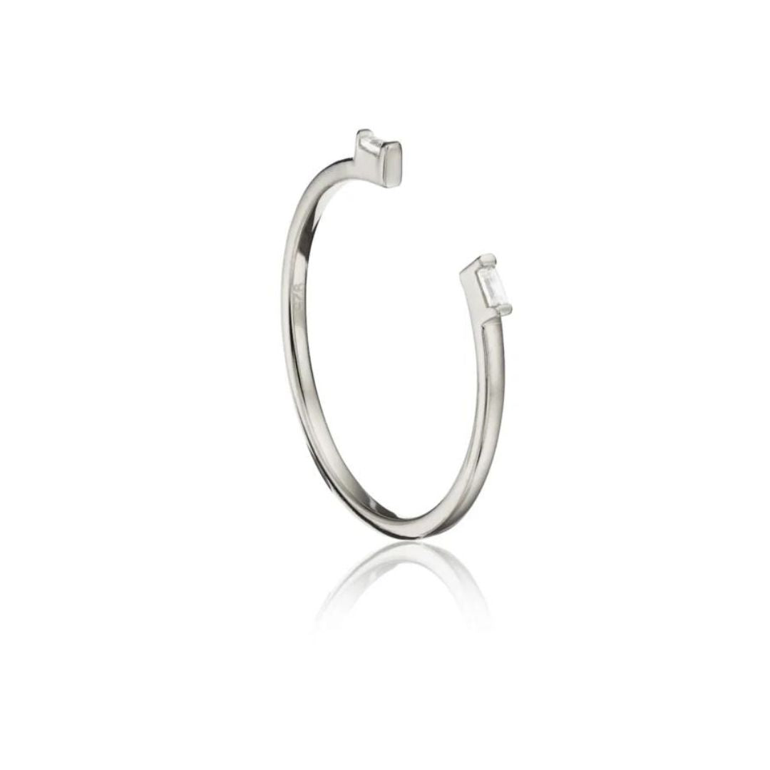 Silver Diamond Style Baguette Gap Ring