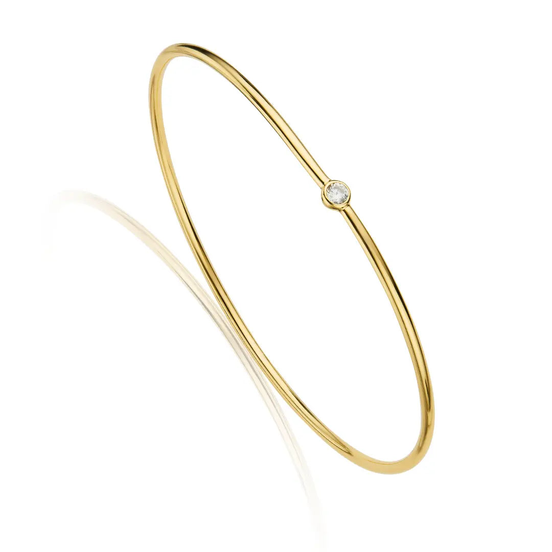 Gold Single Diamond Style Bangle