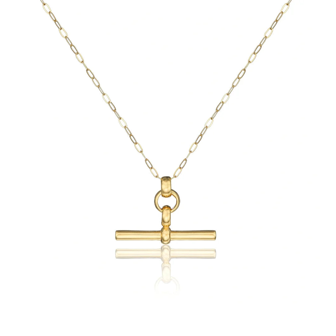 Gold T-Bar Necklace