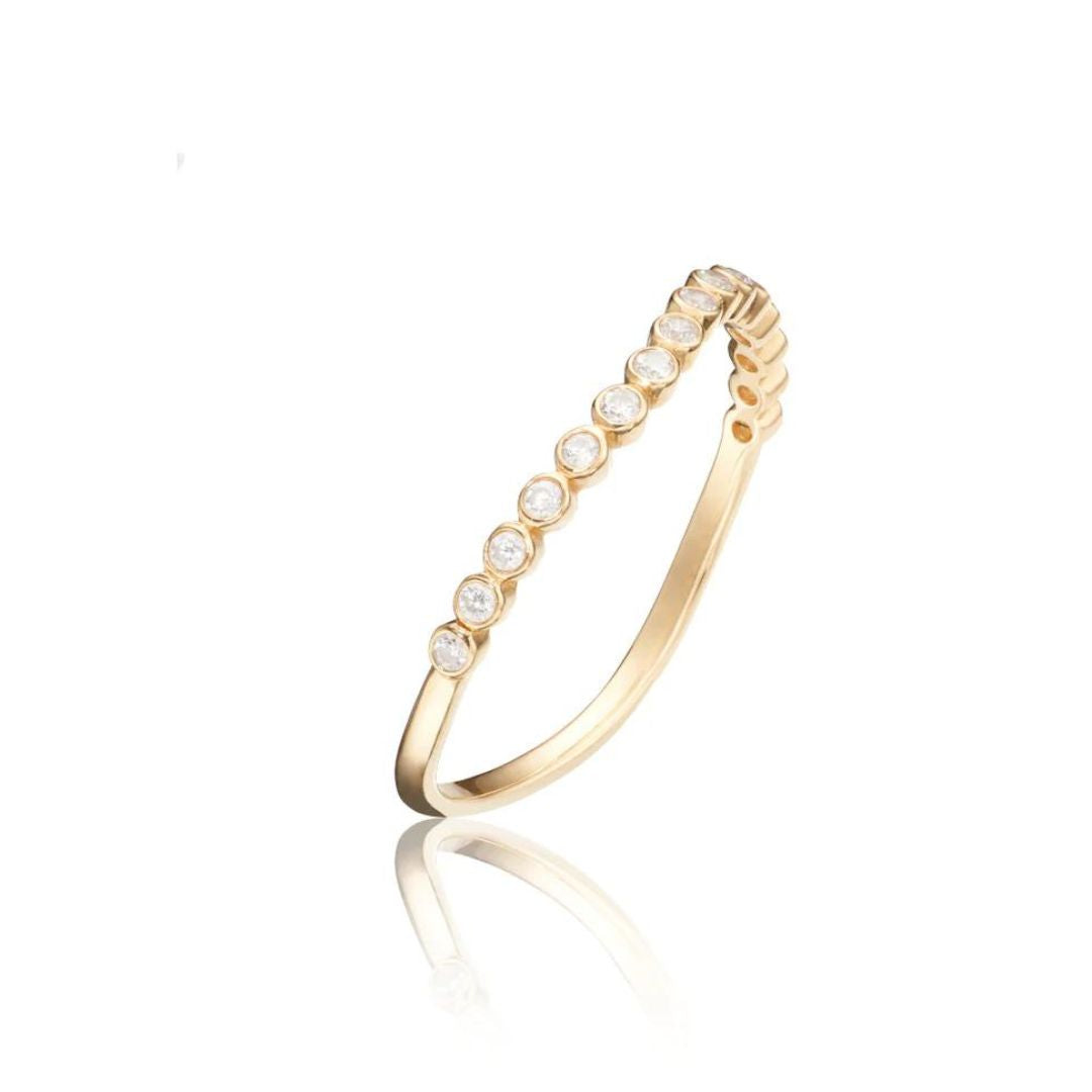 Gold Wave Diamond Style Ring