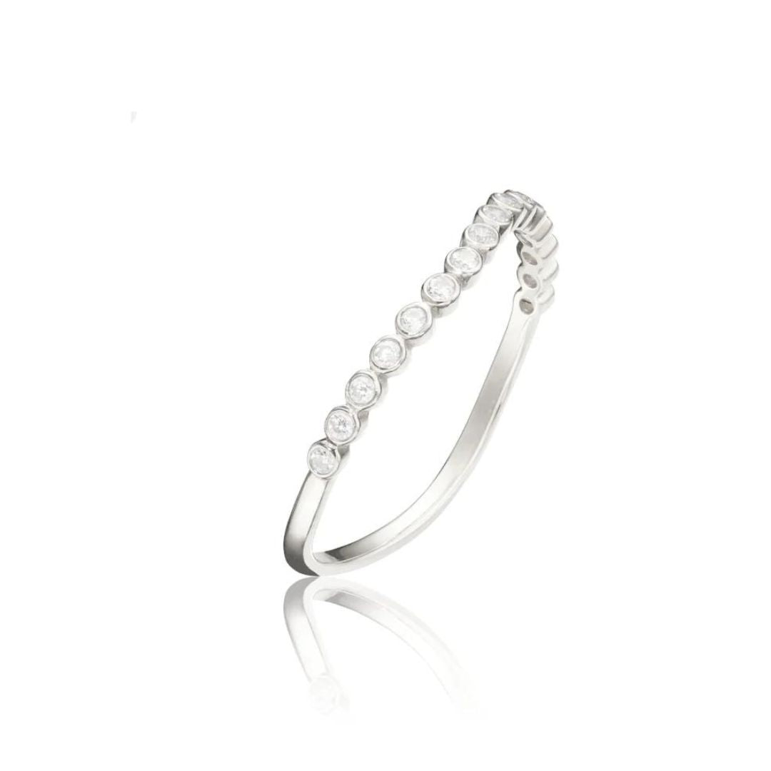 Silver Wave Diamond Style Ring