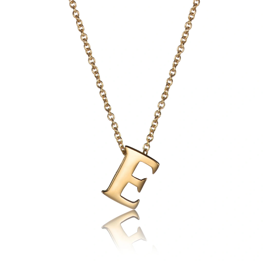 Gold Thread-Through Initial Letter Necklace