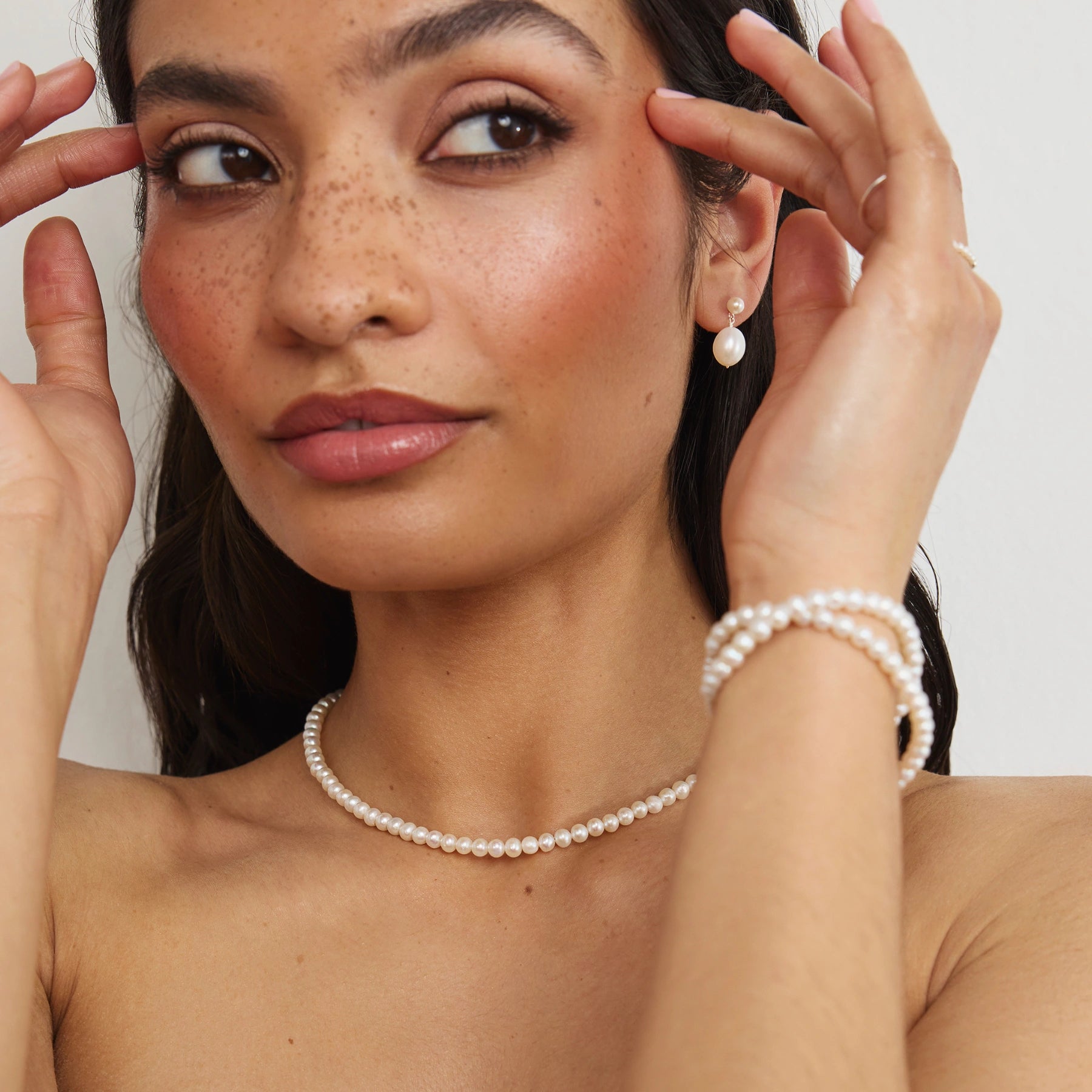 Silver Double Pearl Bracelet