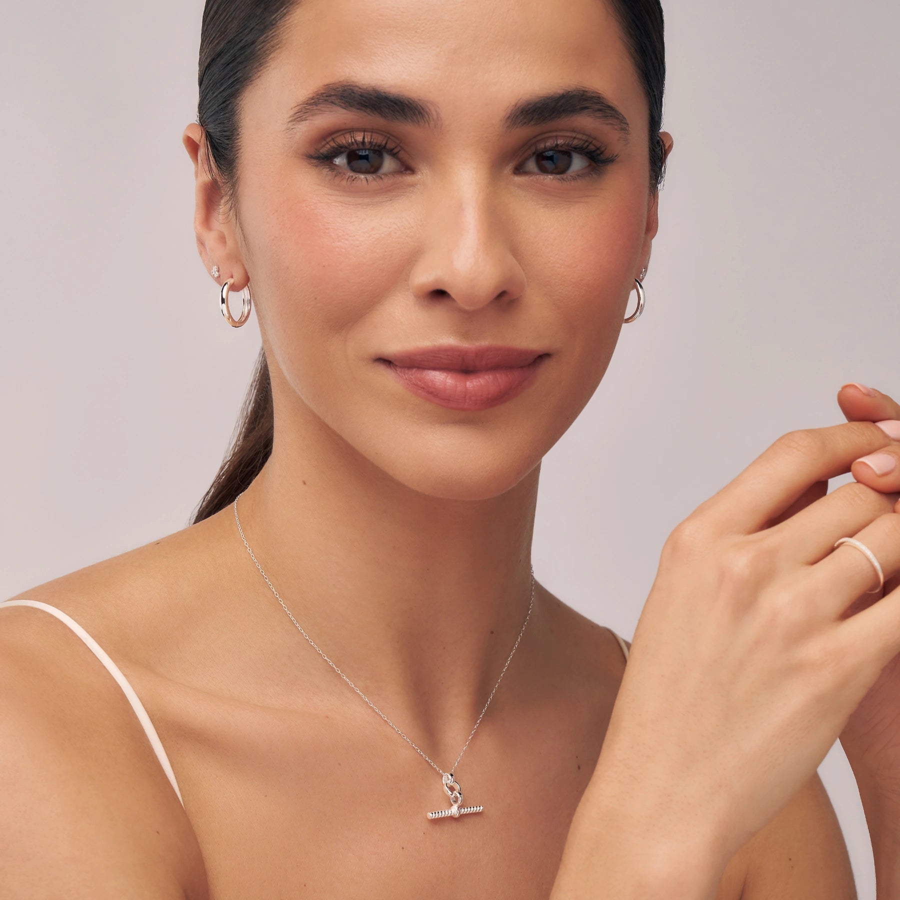 Silver Medium Hoop Earrings