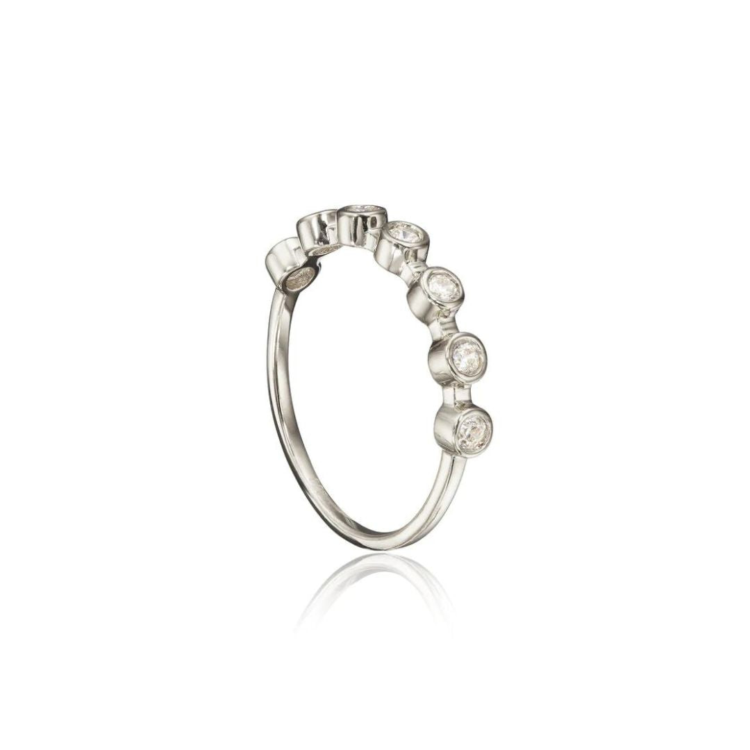 Silver Diamond Style Round Eternity Ring