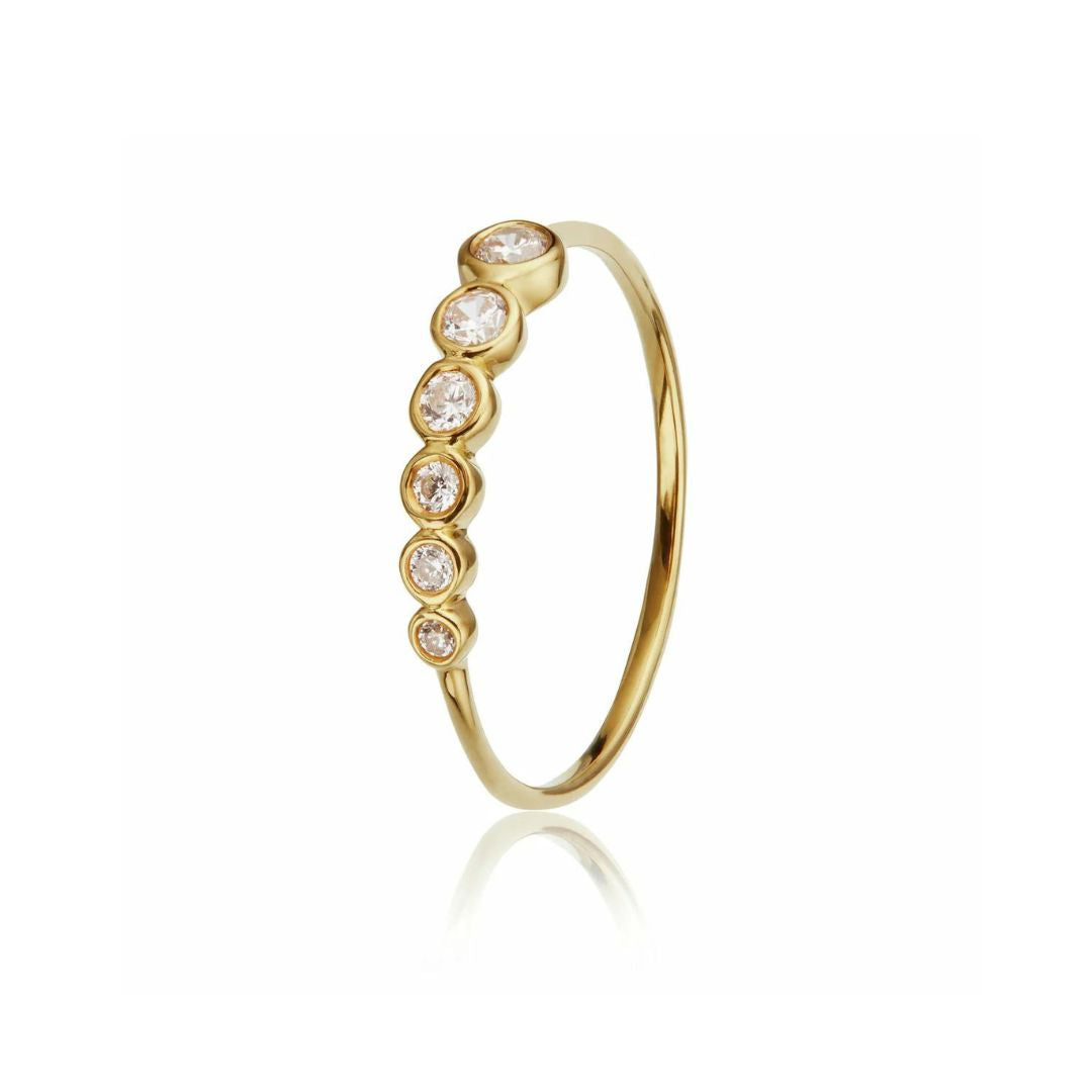 Gold Graduated Diamond Style Stacking Ring
