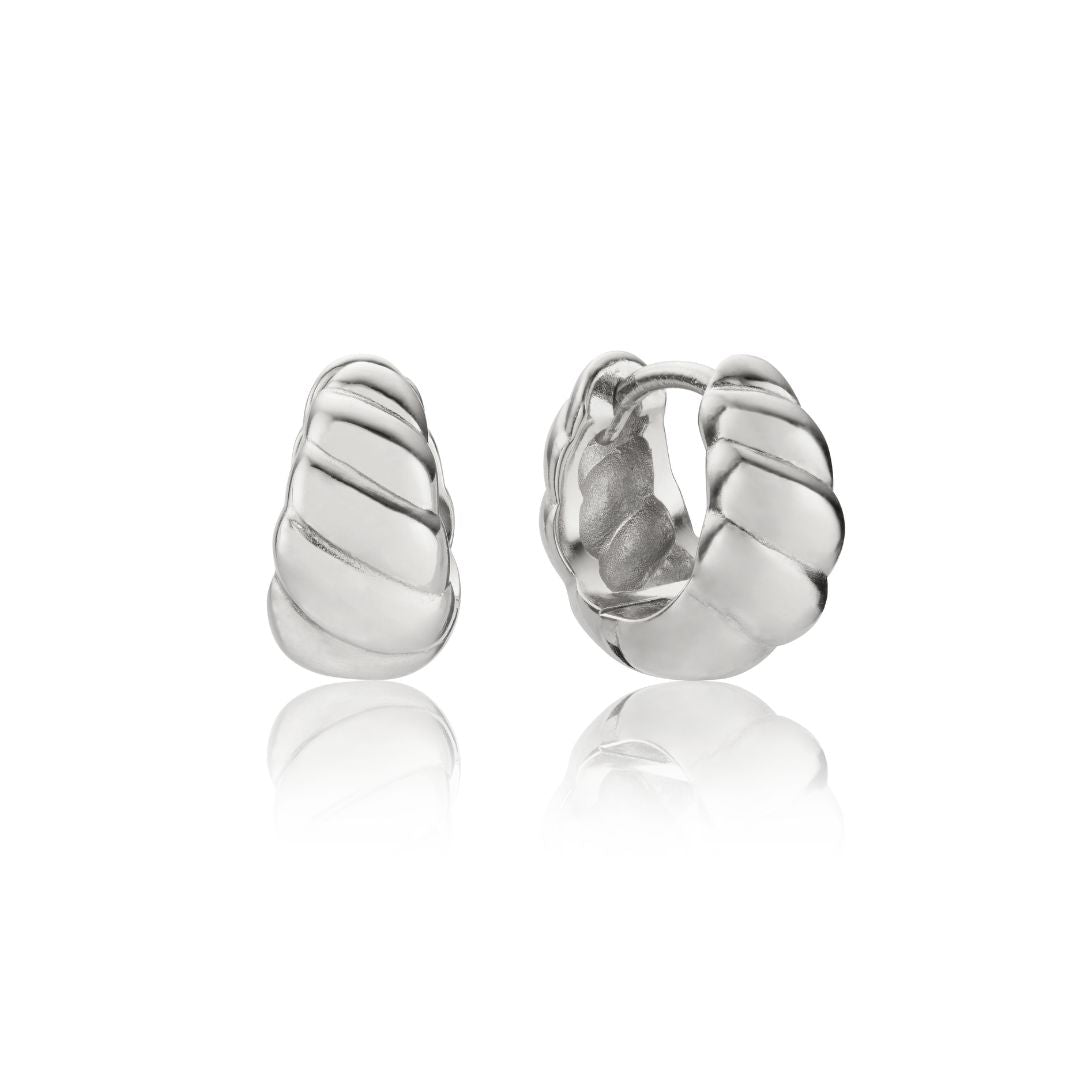 Silver Mini Twisted Hoop Earrings