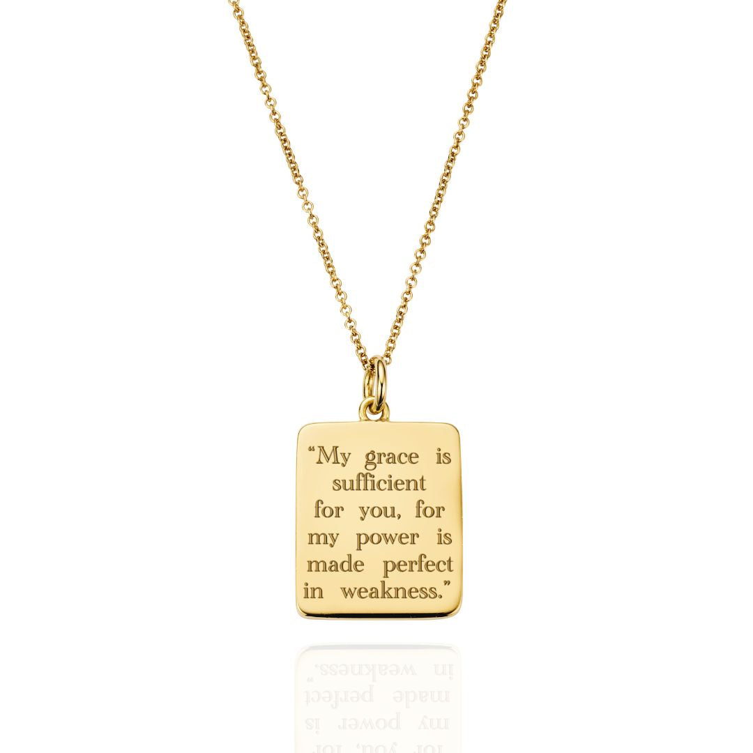 Gold Personalised Scripture Pendant Necklace