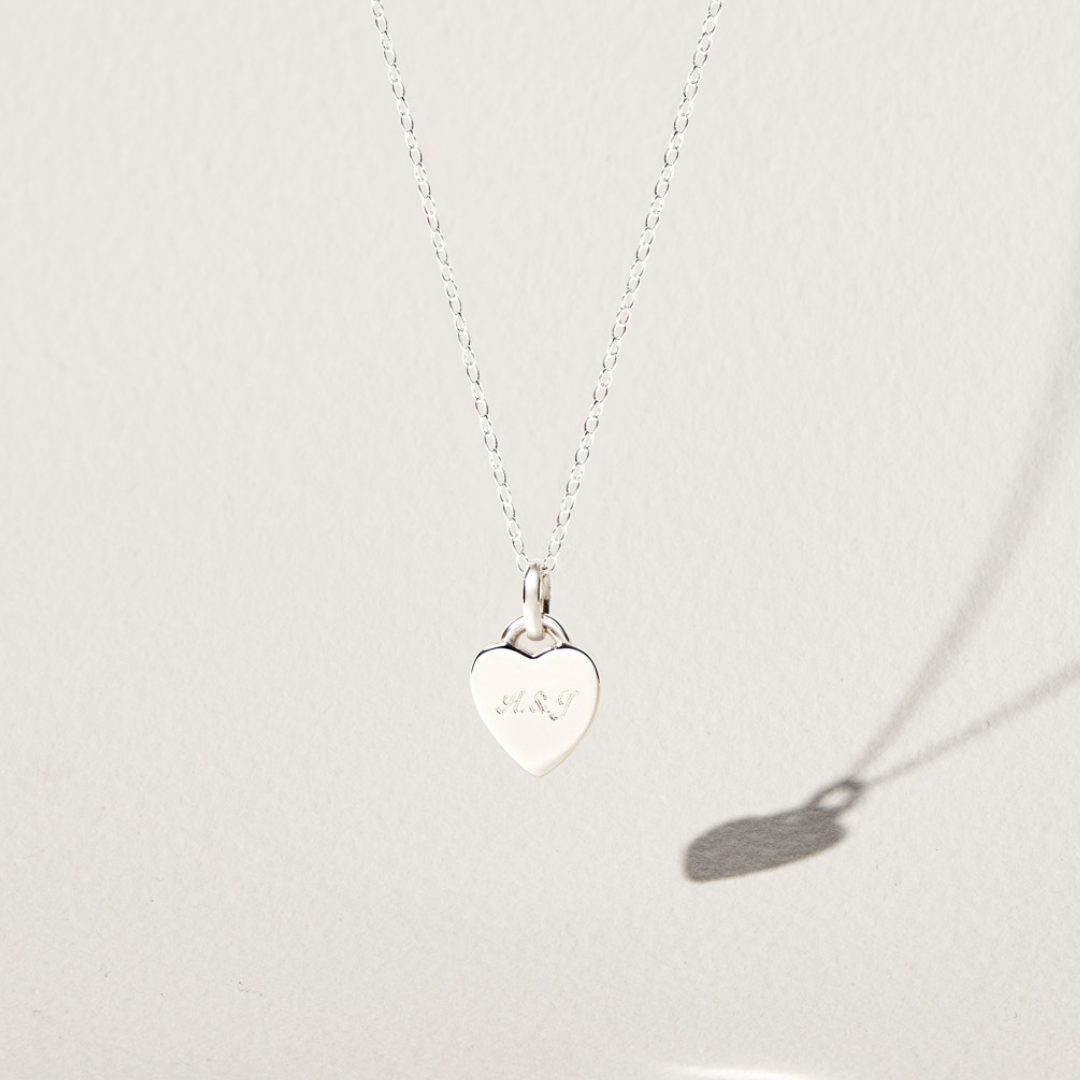 Silver Heart Padlock Pendant Necklace