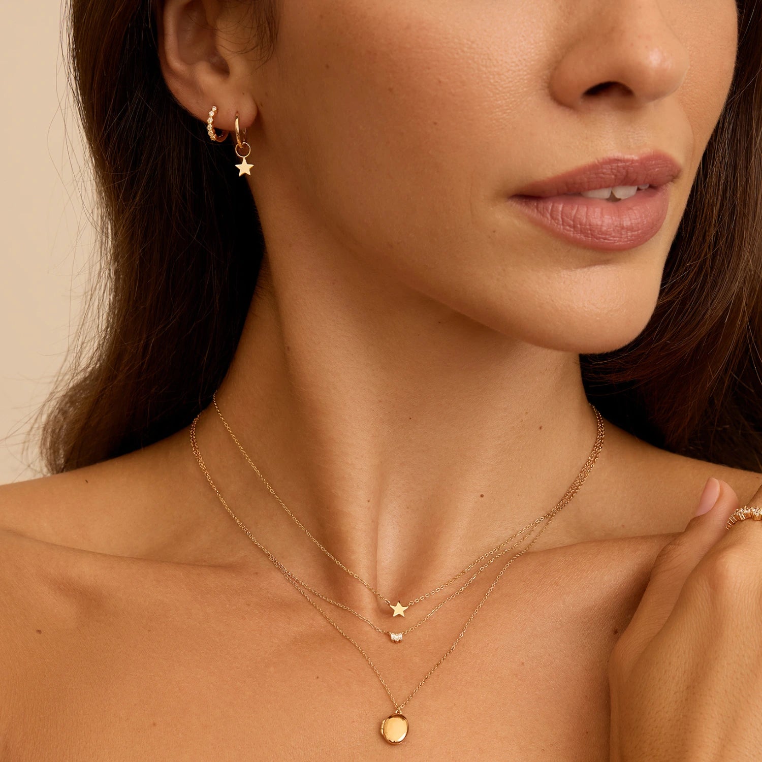 Gold Tiny Star Hoop Earrings