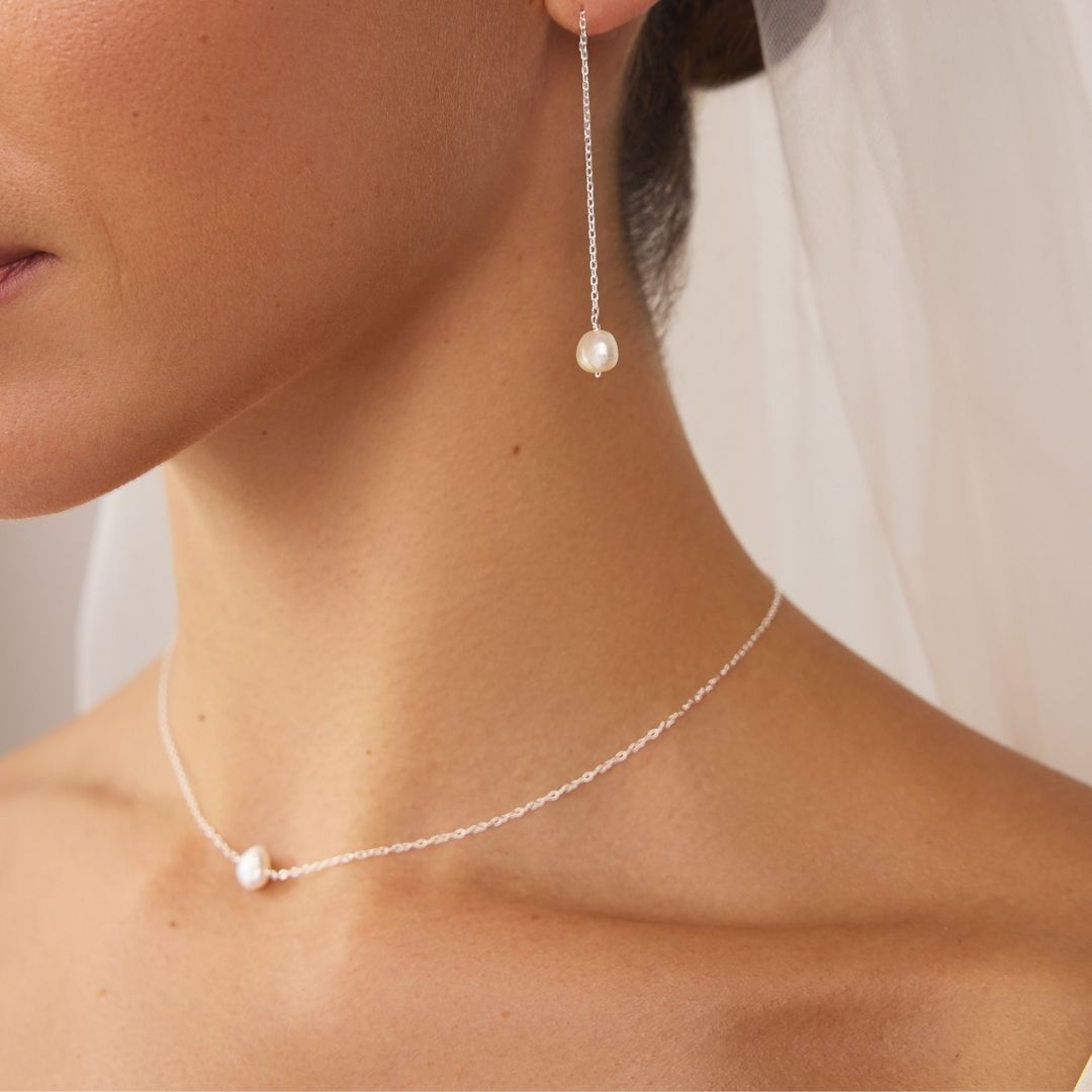 Silver Single Baroque Pearl Choker