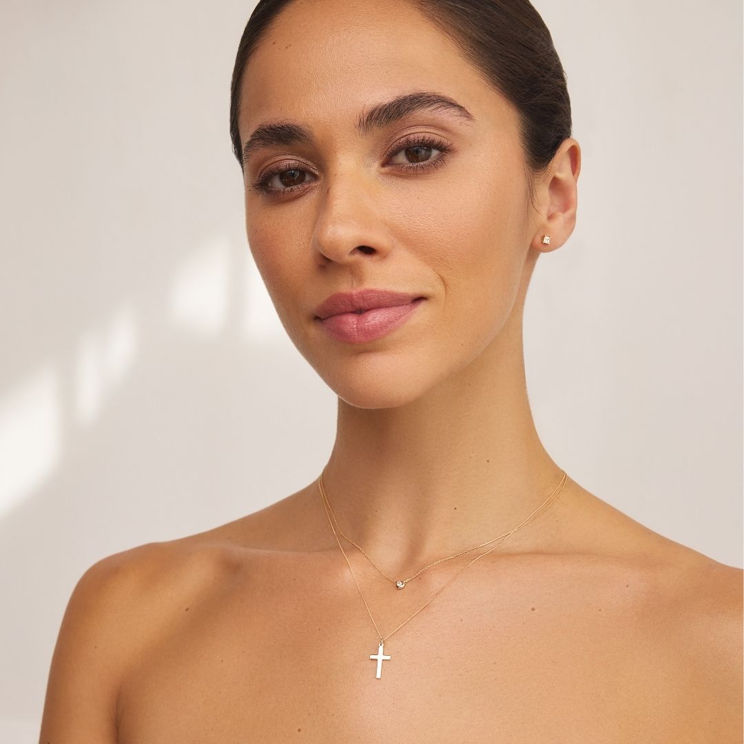 Solid Gold Cross Necklace