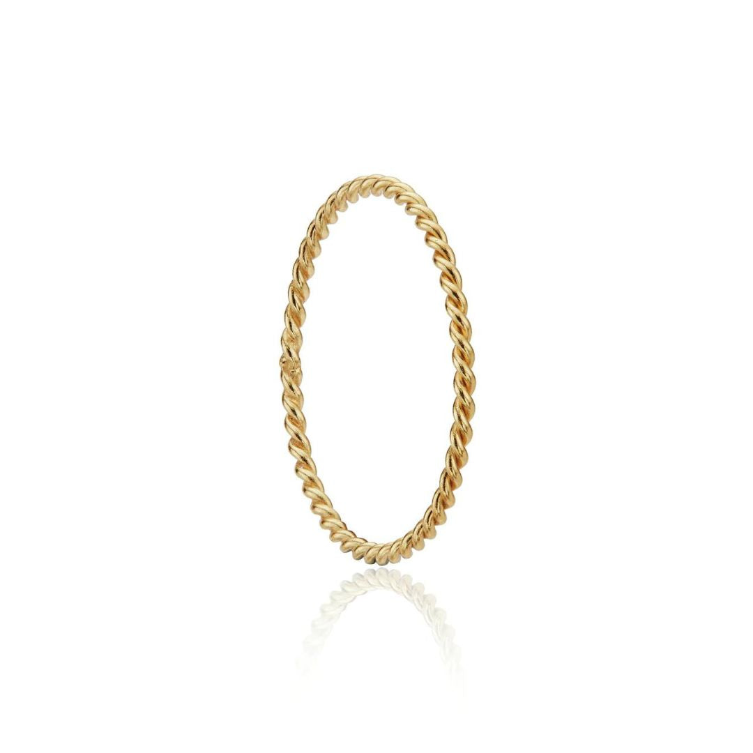 Gold Thin Twisted Stacking Ring