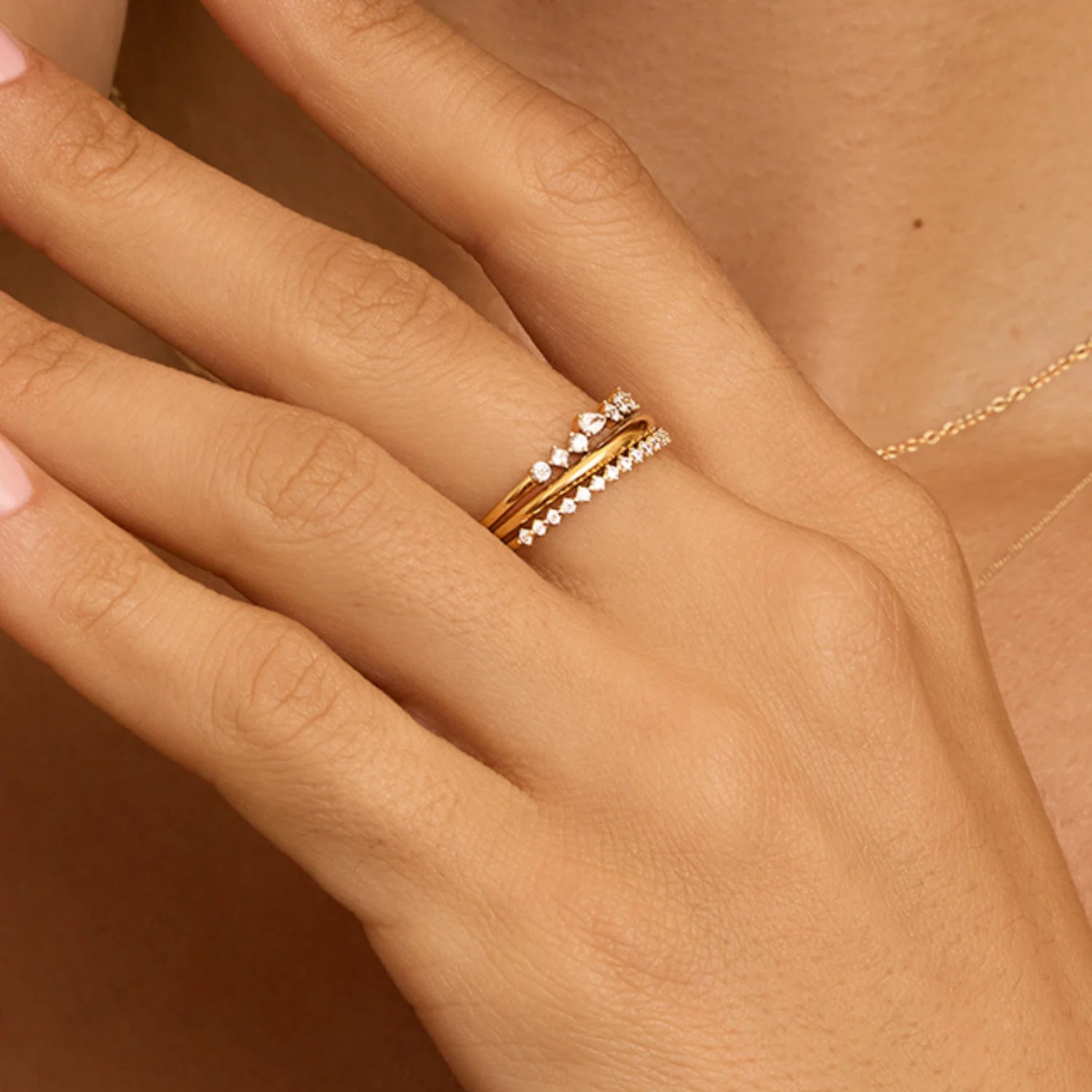 Gold Brilliant Diamond Style Half Eternity Ring