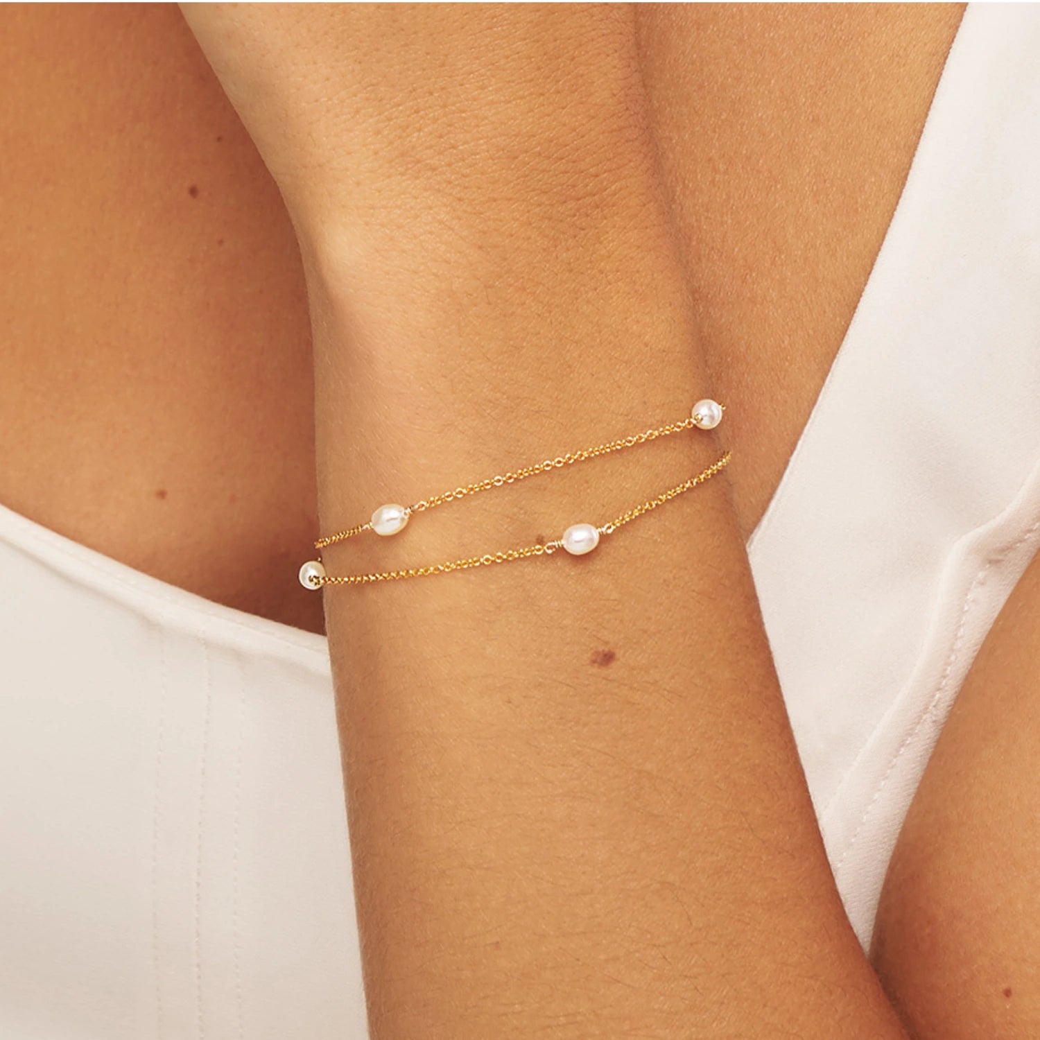 Gold Layered Seed Pearl Bracelet