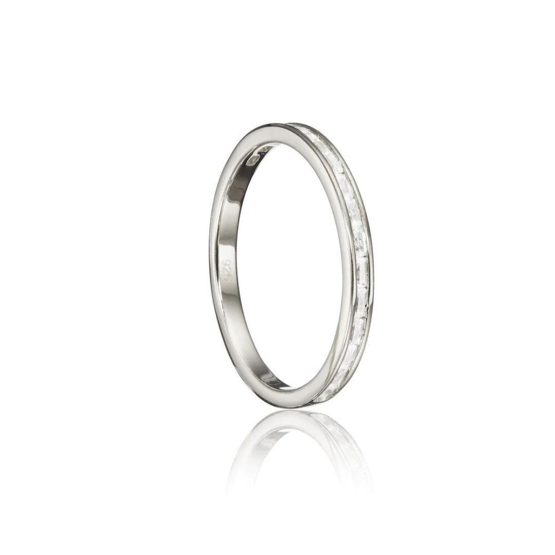 Silver Diamond Style Baguette Eternity Ring
