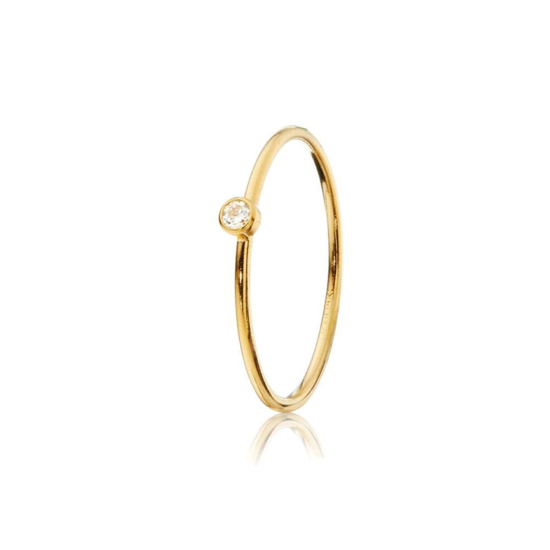 Gold Thin Diamond Style Stacking Ring