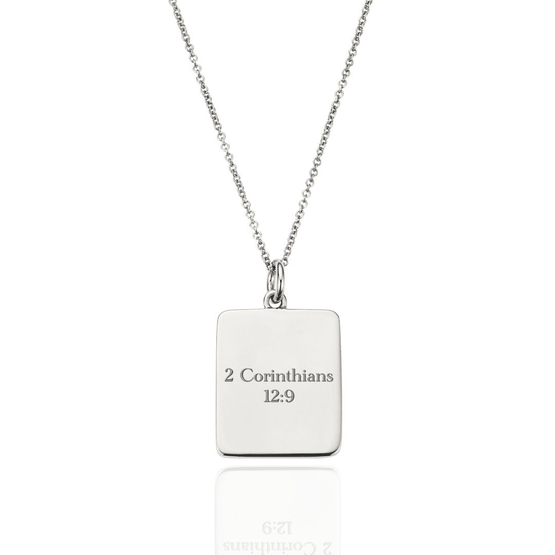 Silver Personalised Scripture Pendant Necklace