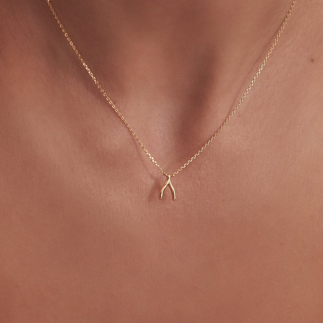 Silver Wishbone Necklace